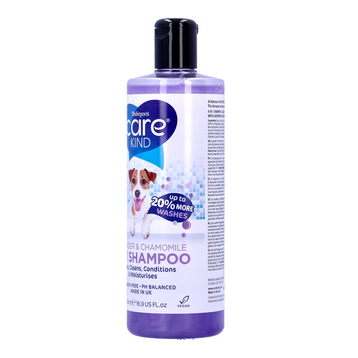 Carekind 4 in 1 Dog Vegan Lavender Puppy Chamomile Shampoo 250ml/500ml
