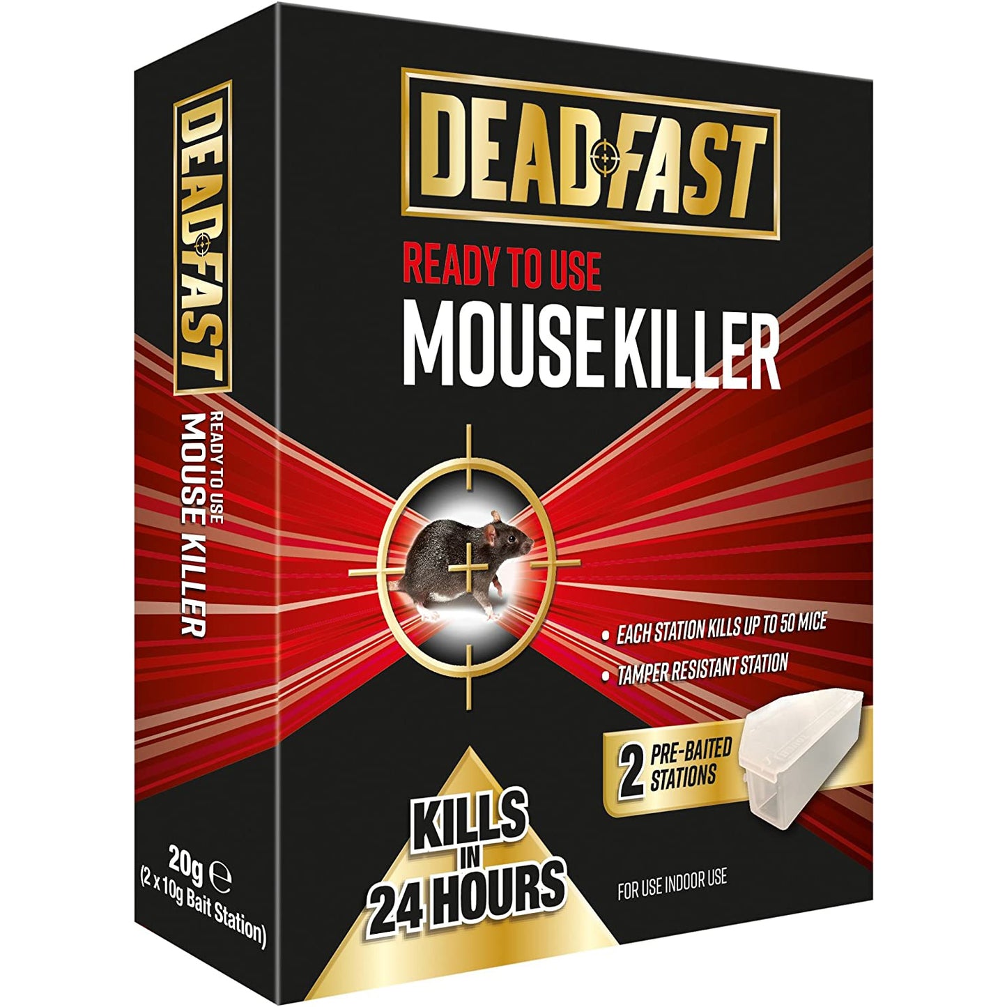 Deadfast Ready to Use Mouse Killer Bait Station Twin Pack (2 x 10g)
