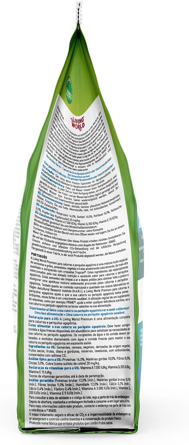 Living World Premium Food for Lovebirds/Cockatiels 908g