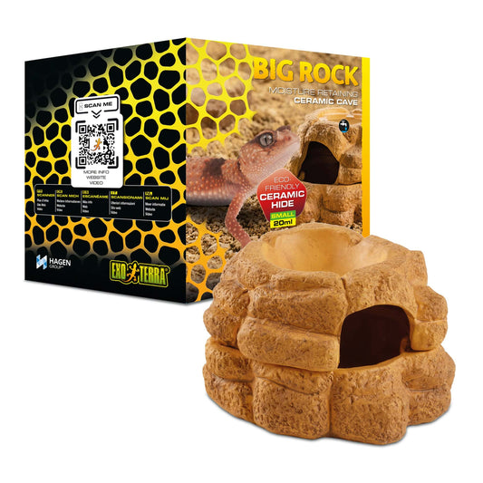 Exo Terra Big Rock Brown Ceramic Reptile Cave