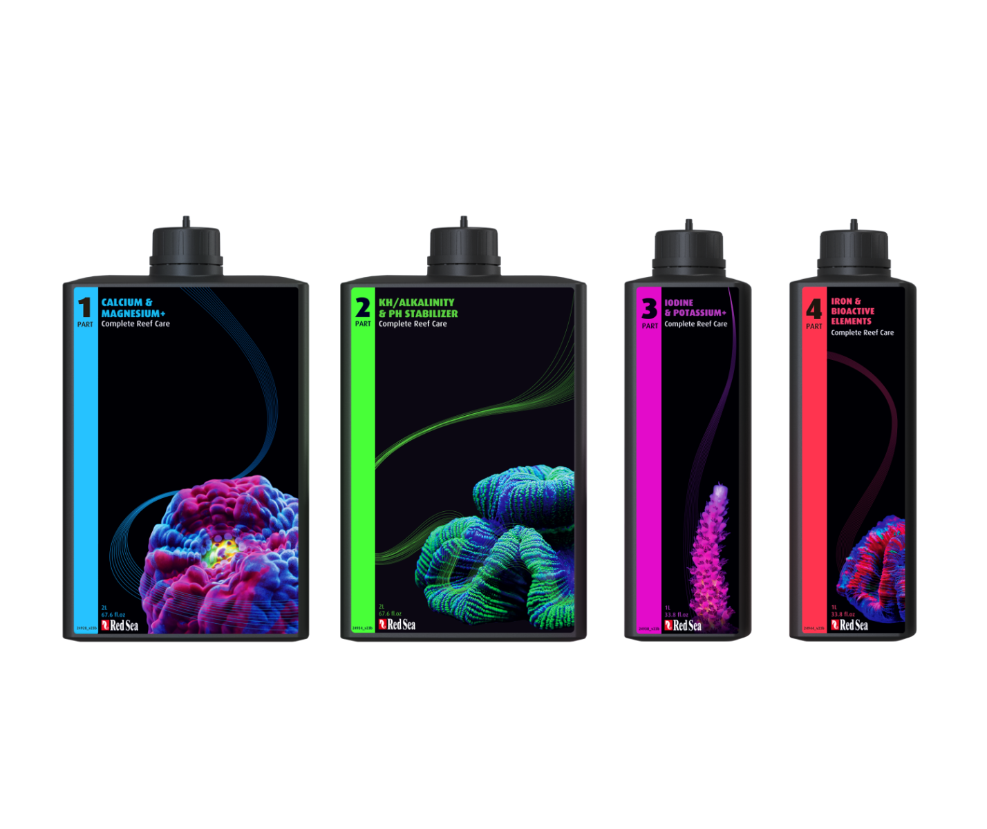 Red Sea Complete Reef Care 4-Part Kit - Small/Med/Large for Tanks up to 600L