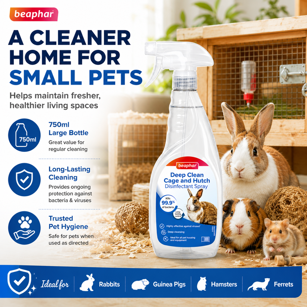 Beaphar Deep Clean Disinfectant Spray 750ml