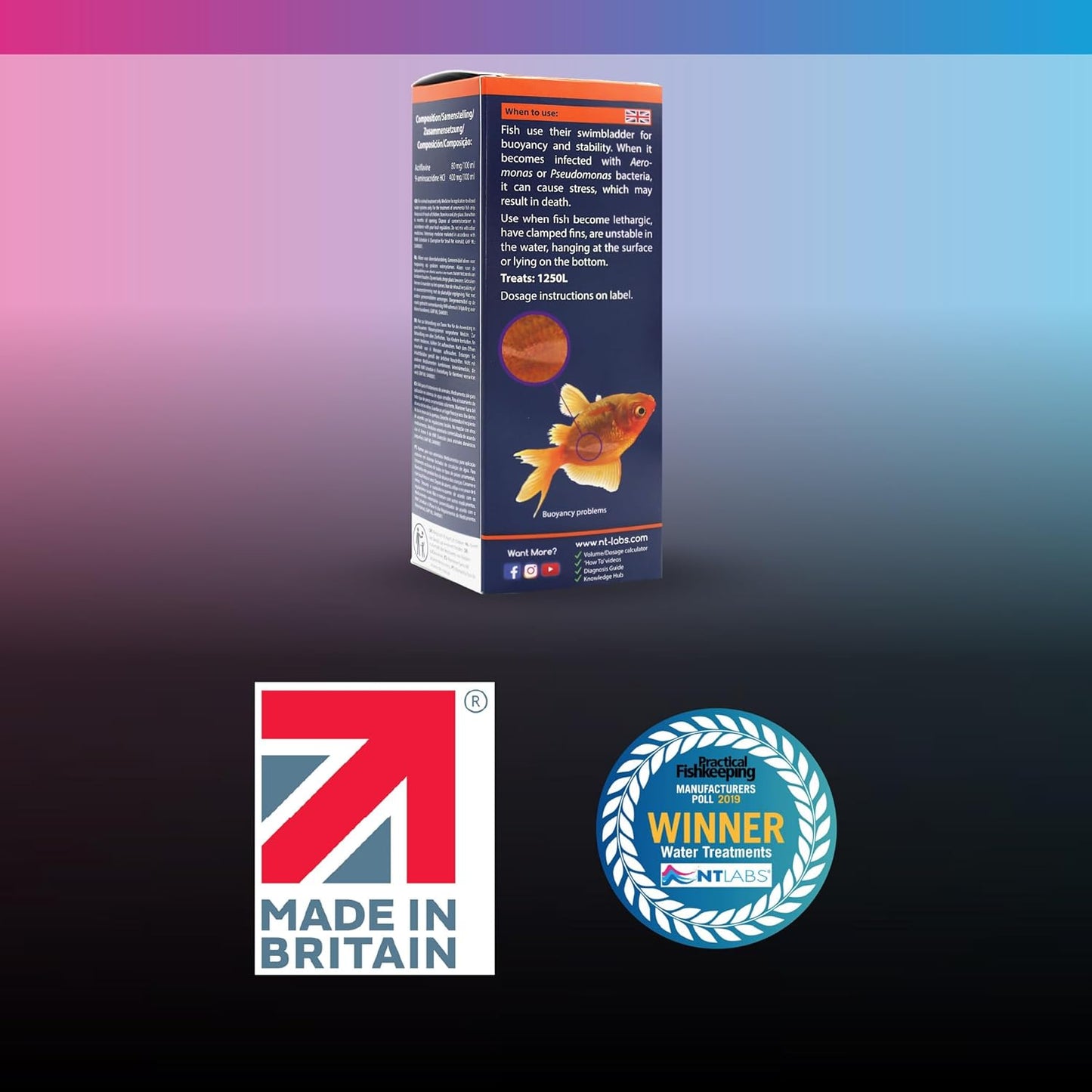 NT Labs Swimbladder Aquarium Tropical Cold Water Fish Tank Disease Treatment