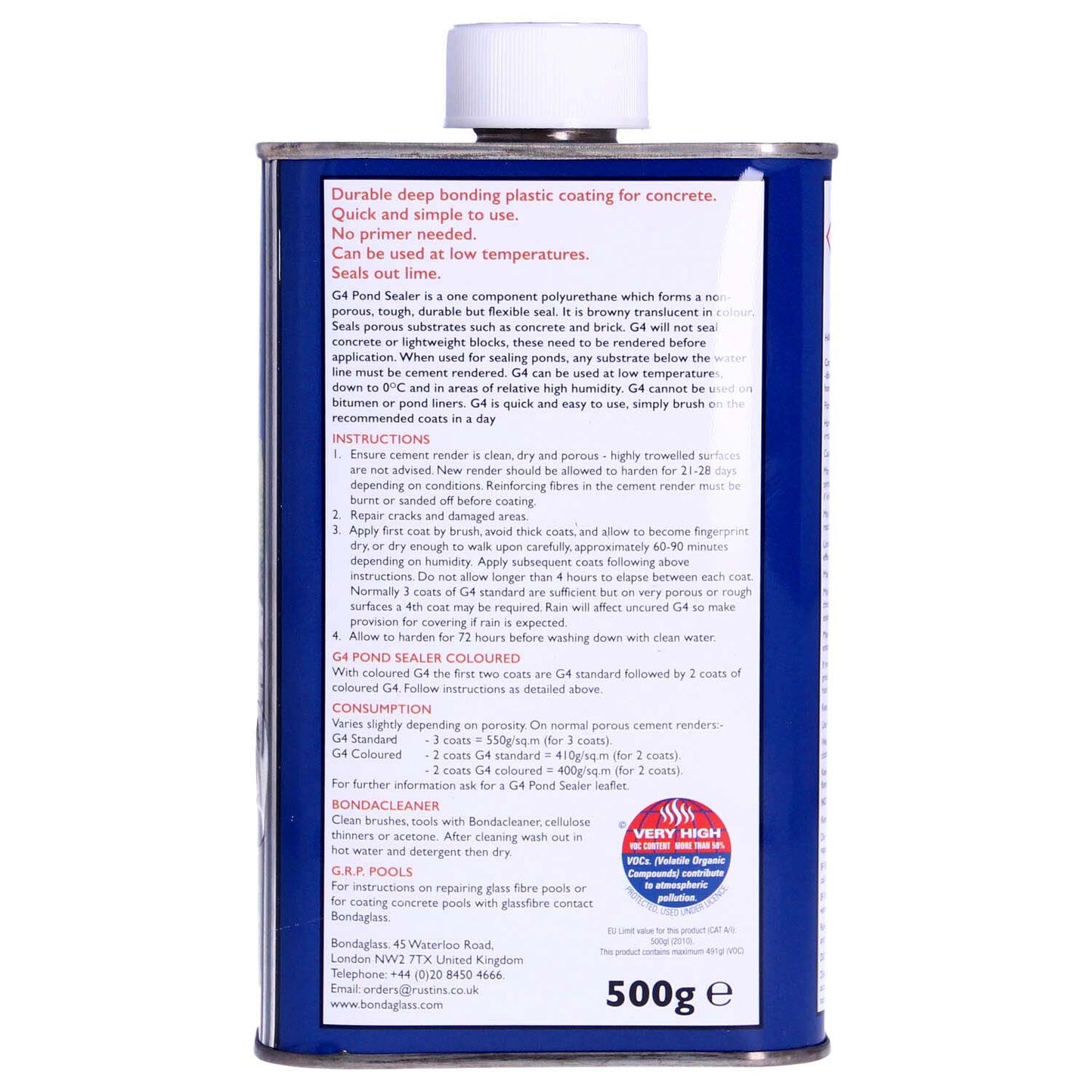 G4 Pond Paint/Sealant 500g - Clear