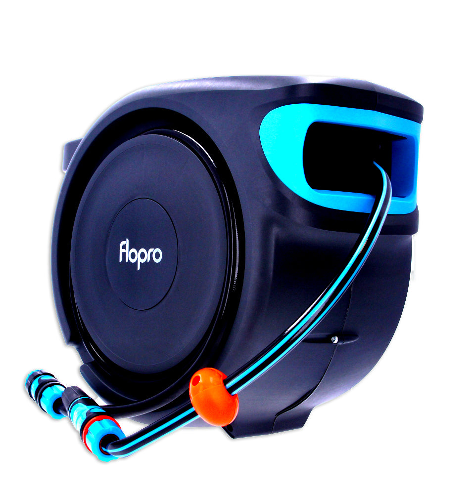 Flo Pro Automatic Wall Mounted Rewind Garden Hose Reel 20m