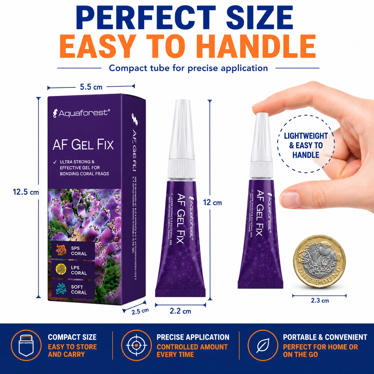 Aquaforest Gel Fix Coral Glue 2x20g Instant Frag Adhesive Marine Safe Reef Rock