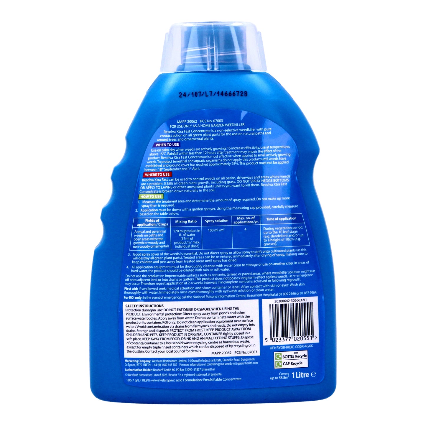 Resolva Xtra Fast Concentrate Weedkiller 1L