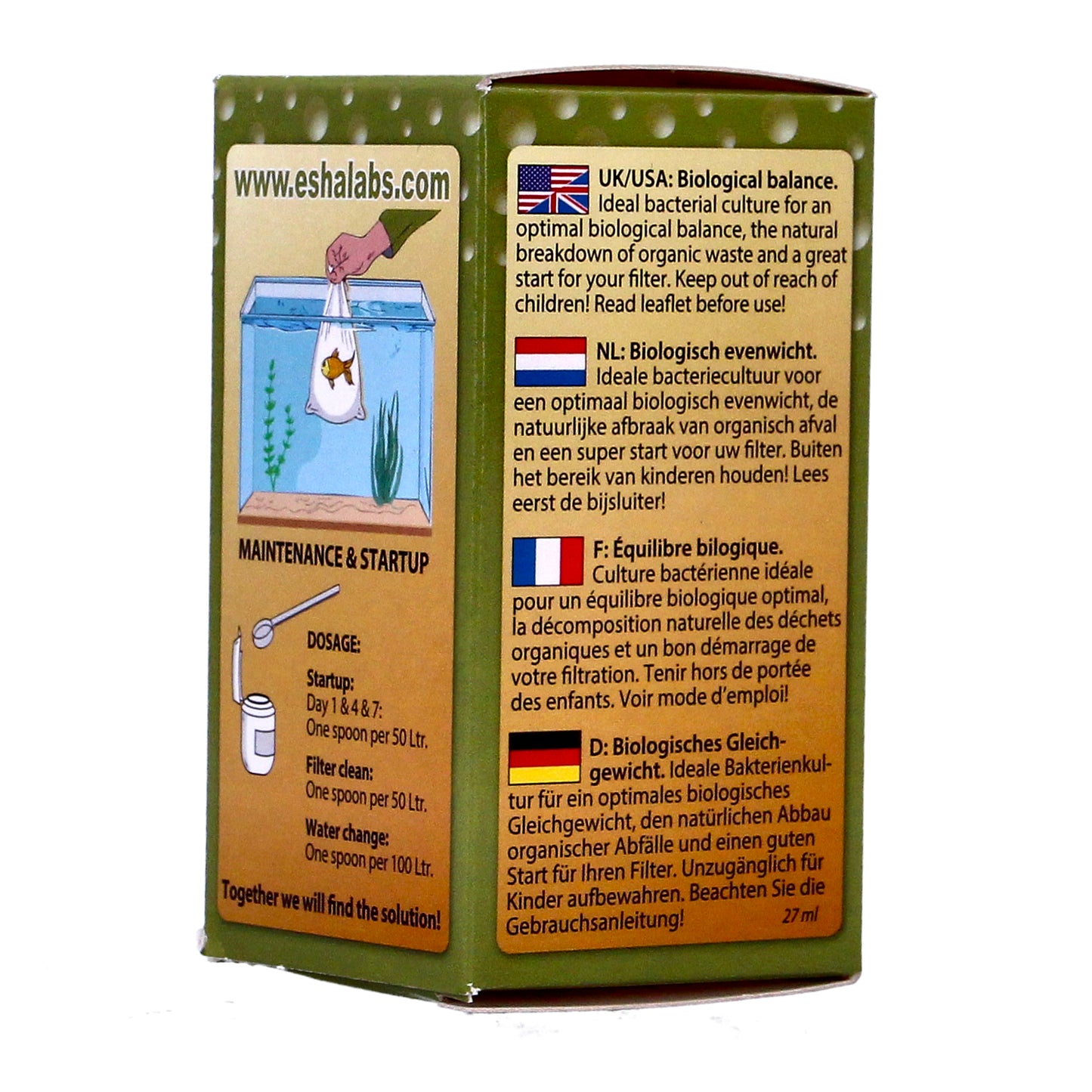 Aquabacter Tropical Coldwater eSHa Bacteria Filter 27ml