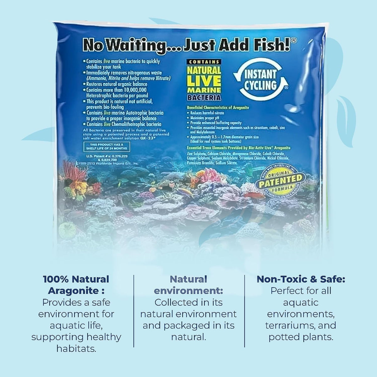 Nature's Ocean Bio-Activ Aragonite Aquarium Sand 2x 20lb