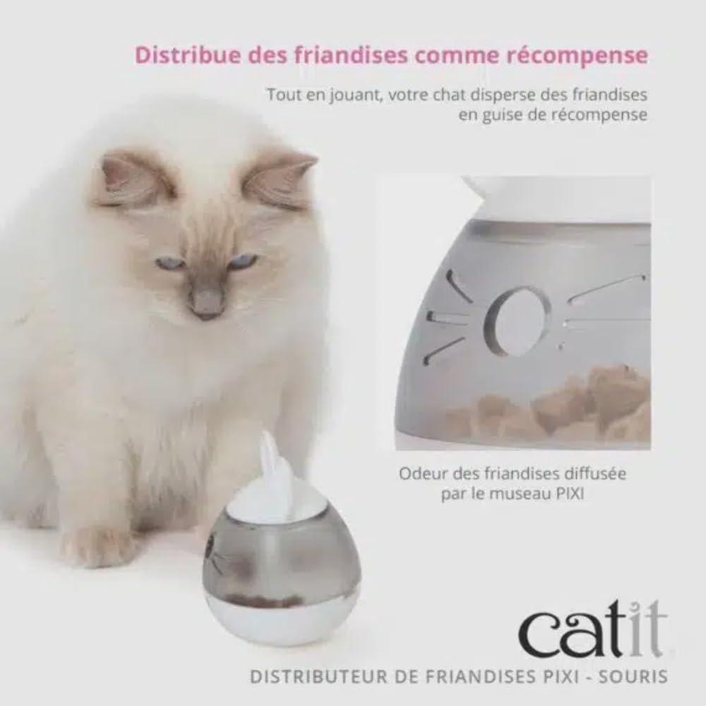 Catit PIXI Interactive Cat Treat Dispenser Wobble Mouse Design Cat Toy