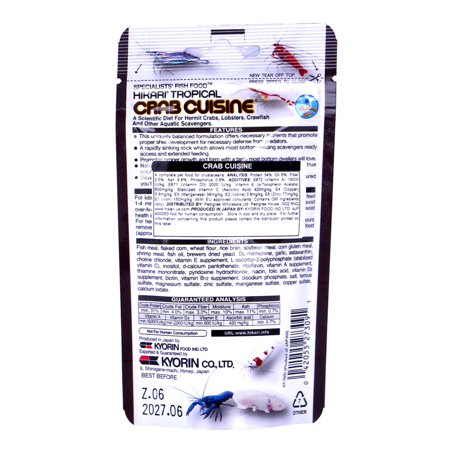 Hikari Crab Cuisine 50g Crustacean Food