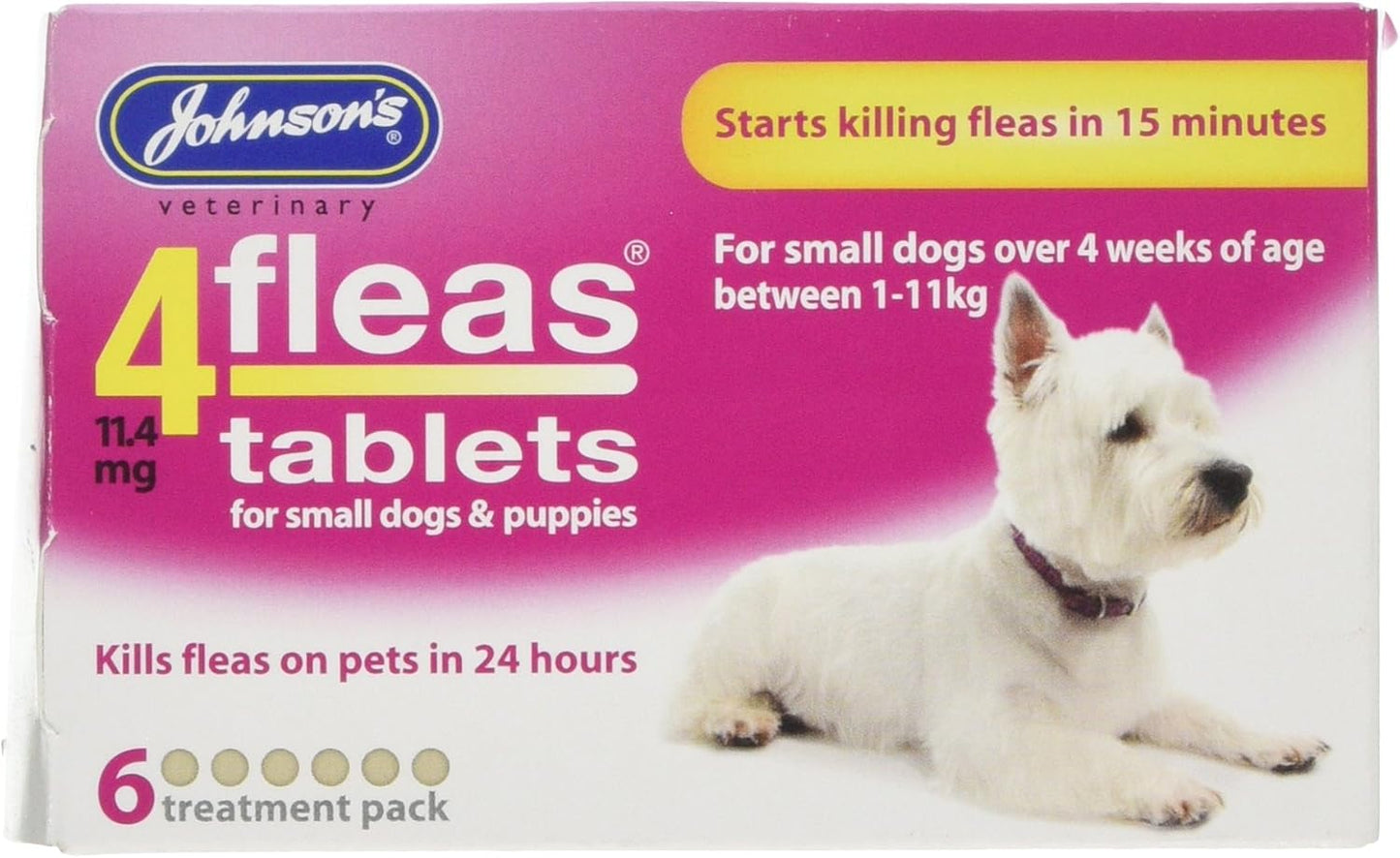 Johnsons Fast Acting 4Fleas Tablets for Dogs Small & Large Breeds