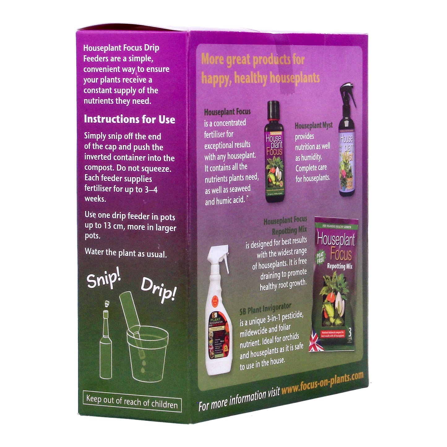 Plant Drip Feeders Houseplant 10 Pack Food Fertiliser Indoor Nutrients 38ml