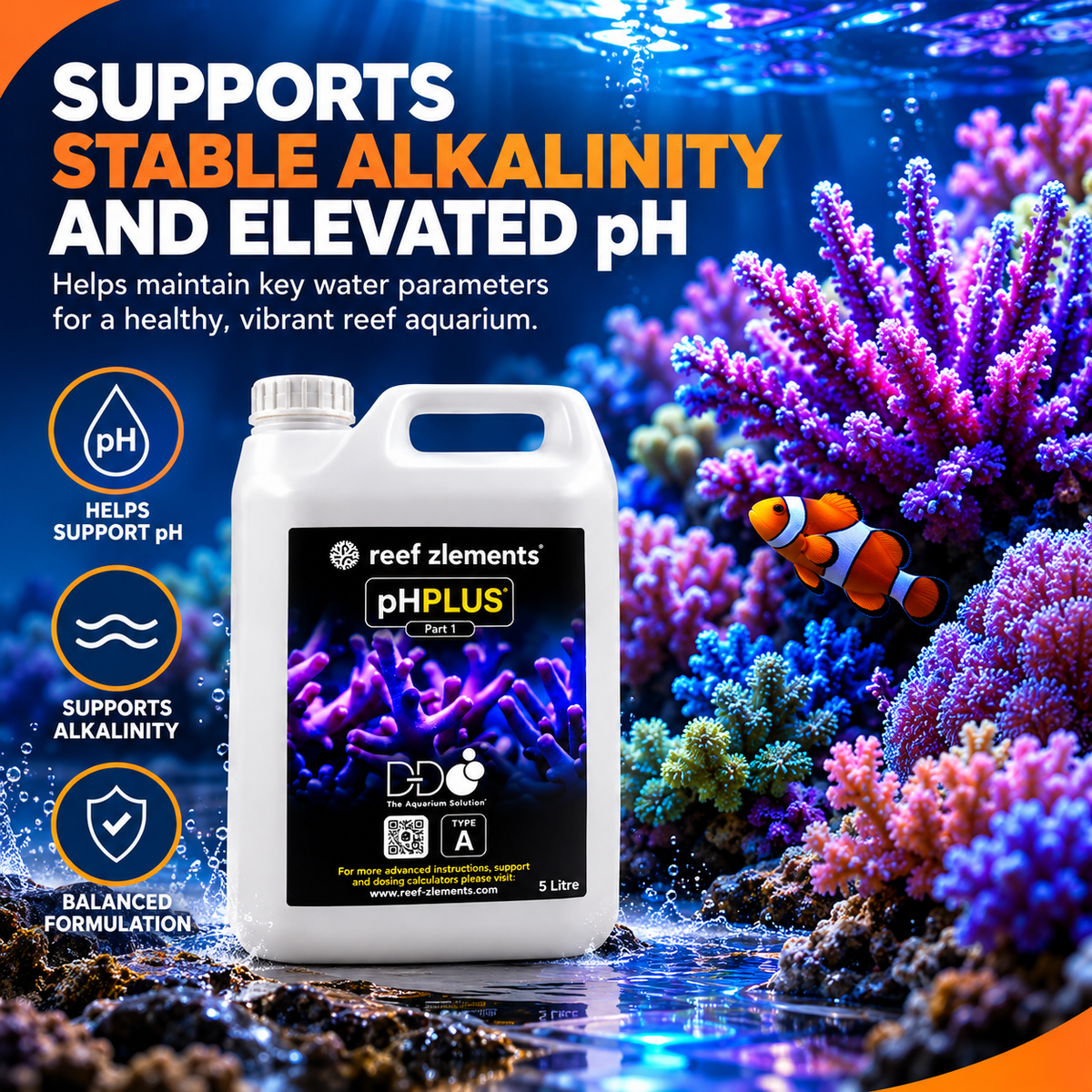 Reef Zlements Z-pH Plus Part 1 Marine Reef Aquarium KH pH Buffer 1L 2.5L 5L