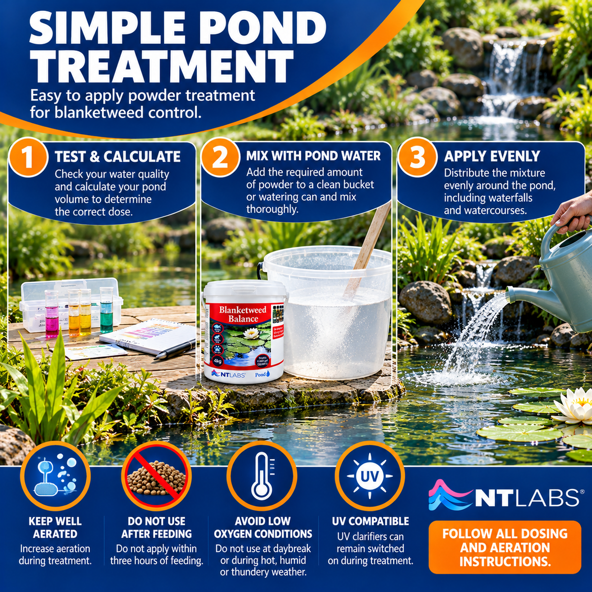NT Labs Pond Blanketweed Balance Treatment Koi Fish Algae Control 400g 800g 2kg