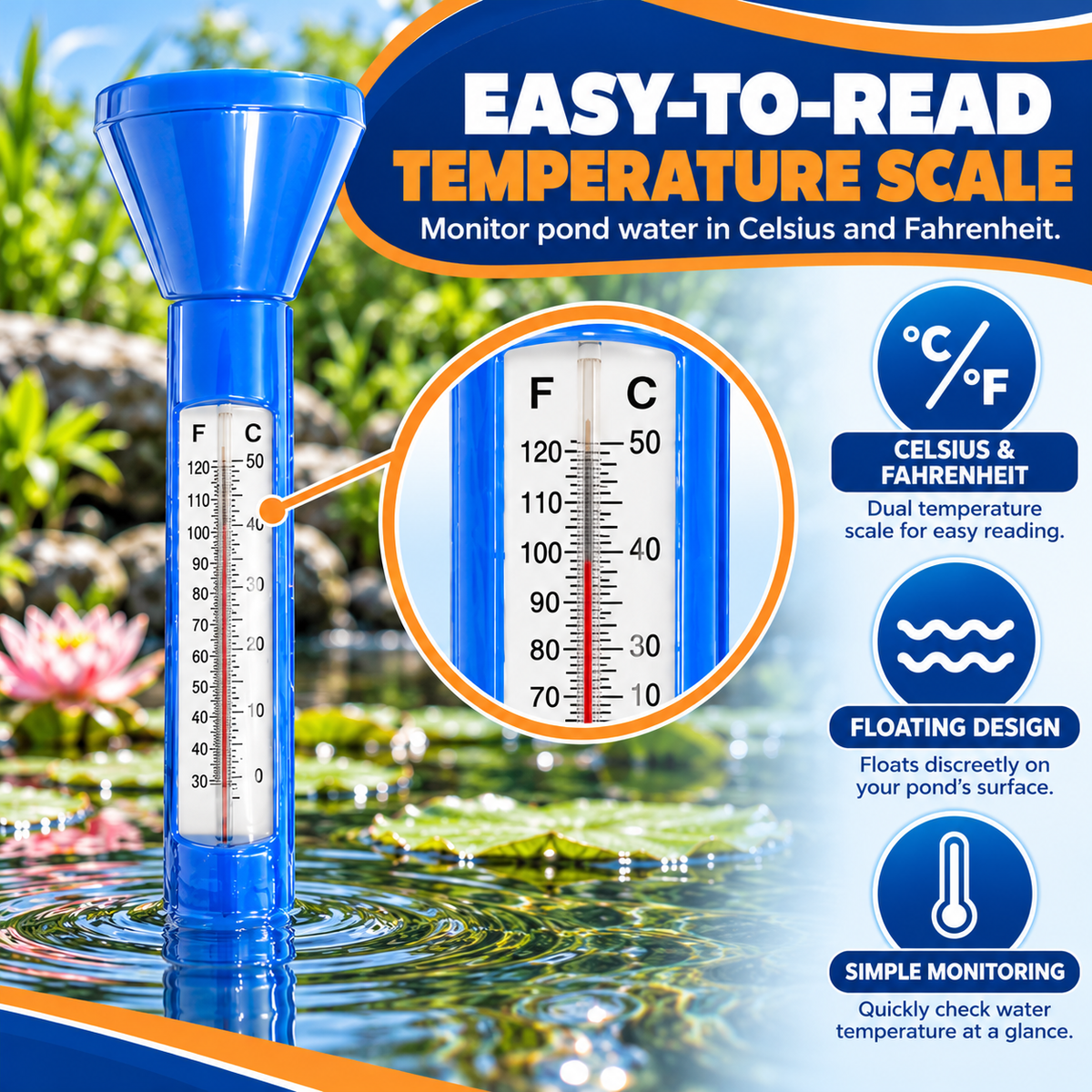 Floating Pond Thermometer – Accurate Temperature Monitoring