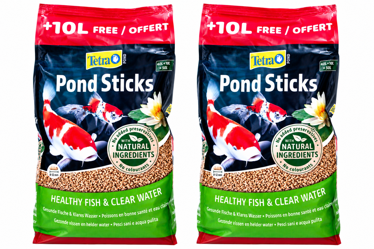 Tetra Pond Sticks 50L x2 Floating Koi Goldfish Pond Fish Food 100L