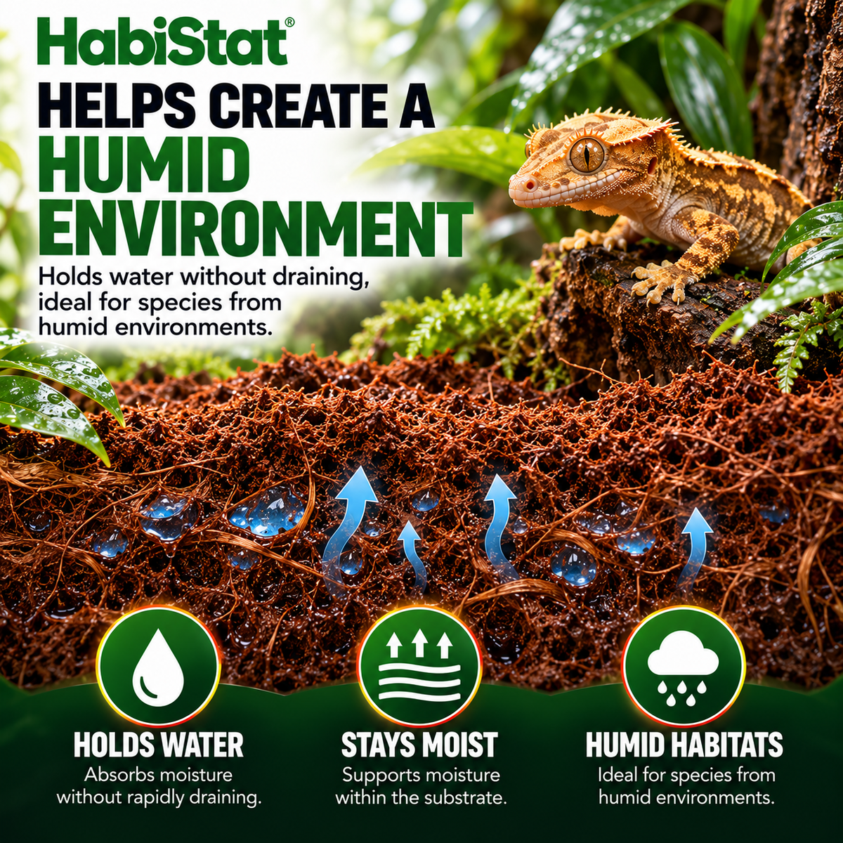HabiStat Coir Block Fine 650g Compressed Natural Reptile Substrate Bedding