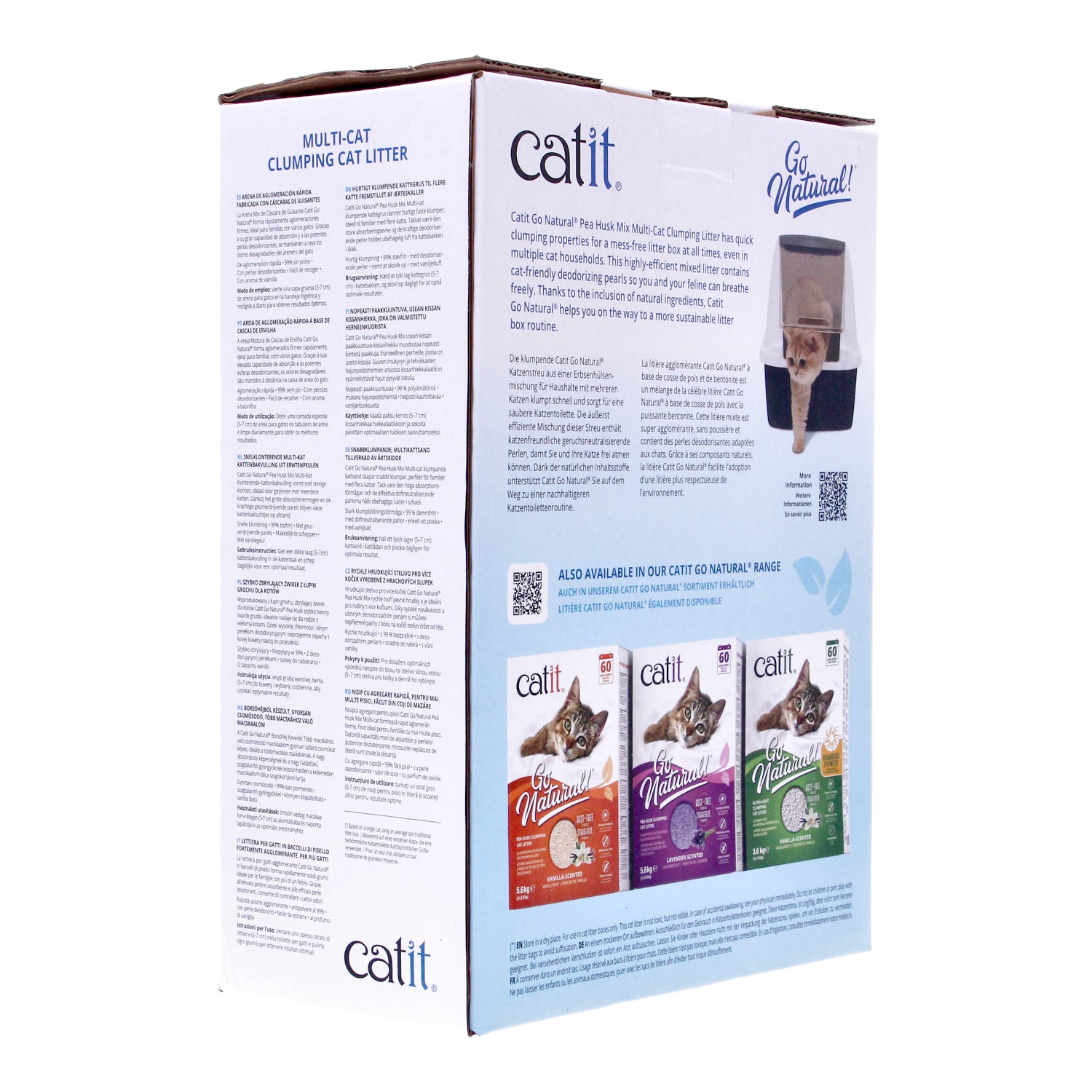 Catit Natural Cat Litter, Wood Pea Husk Eco Dust-Free Super Absorbent Vanilla 6.4kg