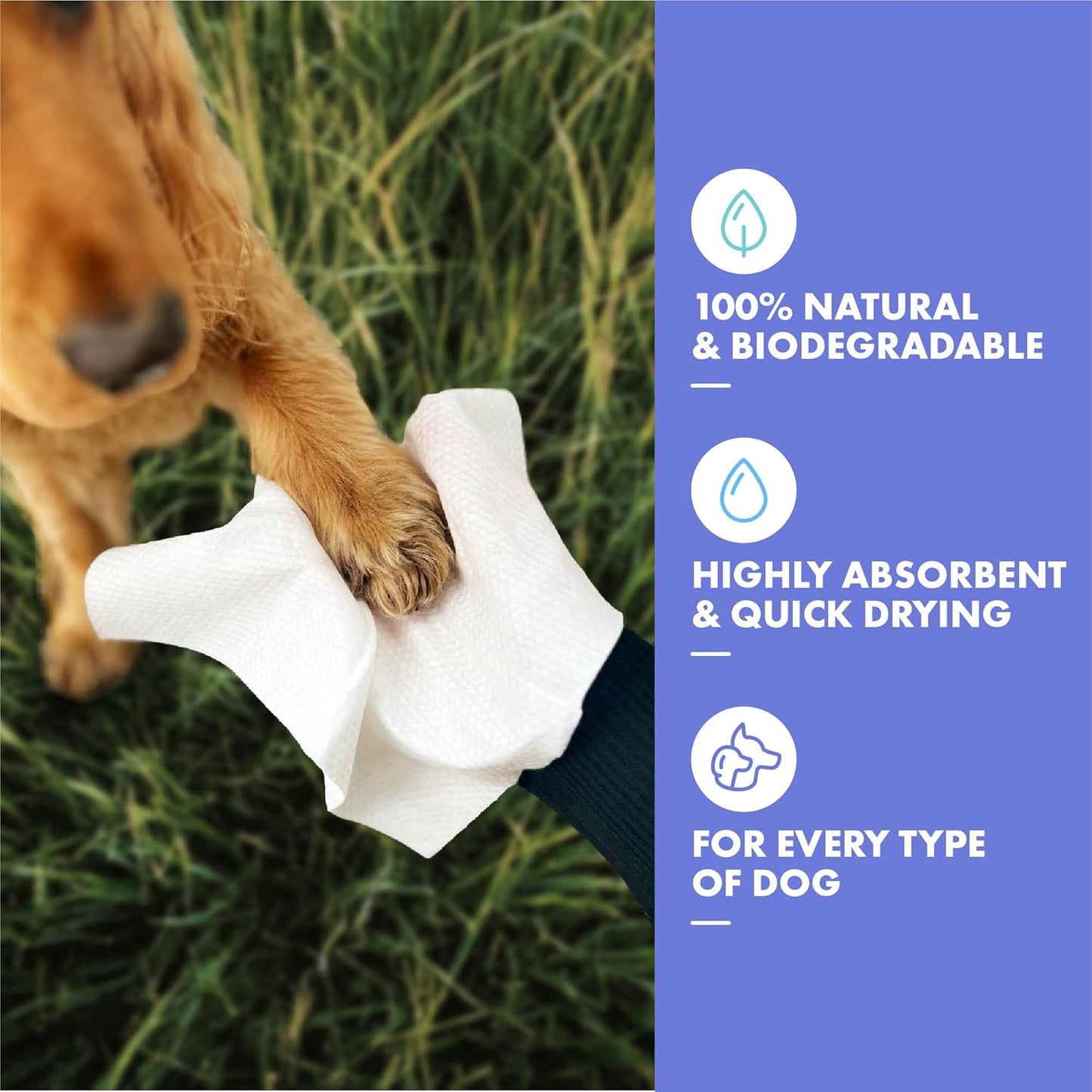 DotDotPet Mini Eco Dog Quick-Dry Biodegradable Towels