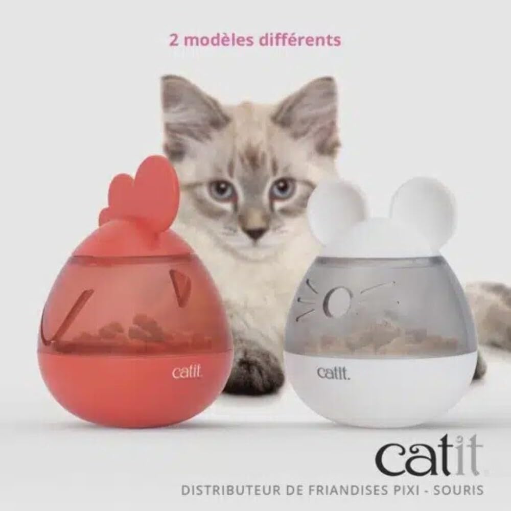 Catit PIXI Interactive Cat Treat Dispenser Wobble Mouse Design Cat Toy