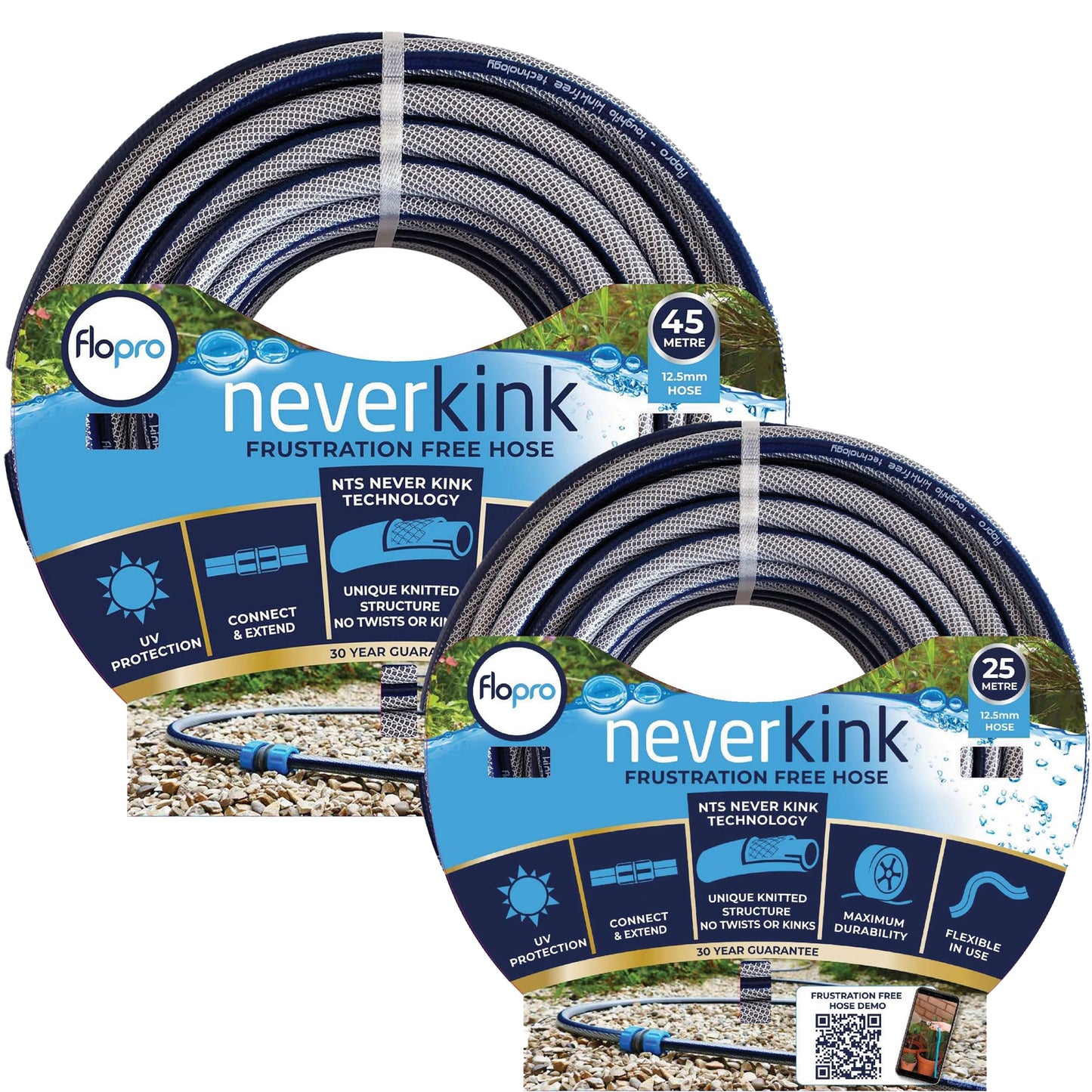 Flopro NeverKink Hose Kink Free Technology UV Protected Garden Hose 25m/45m