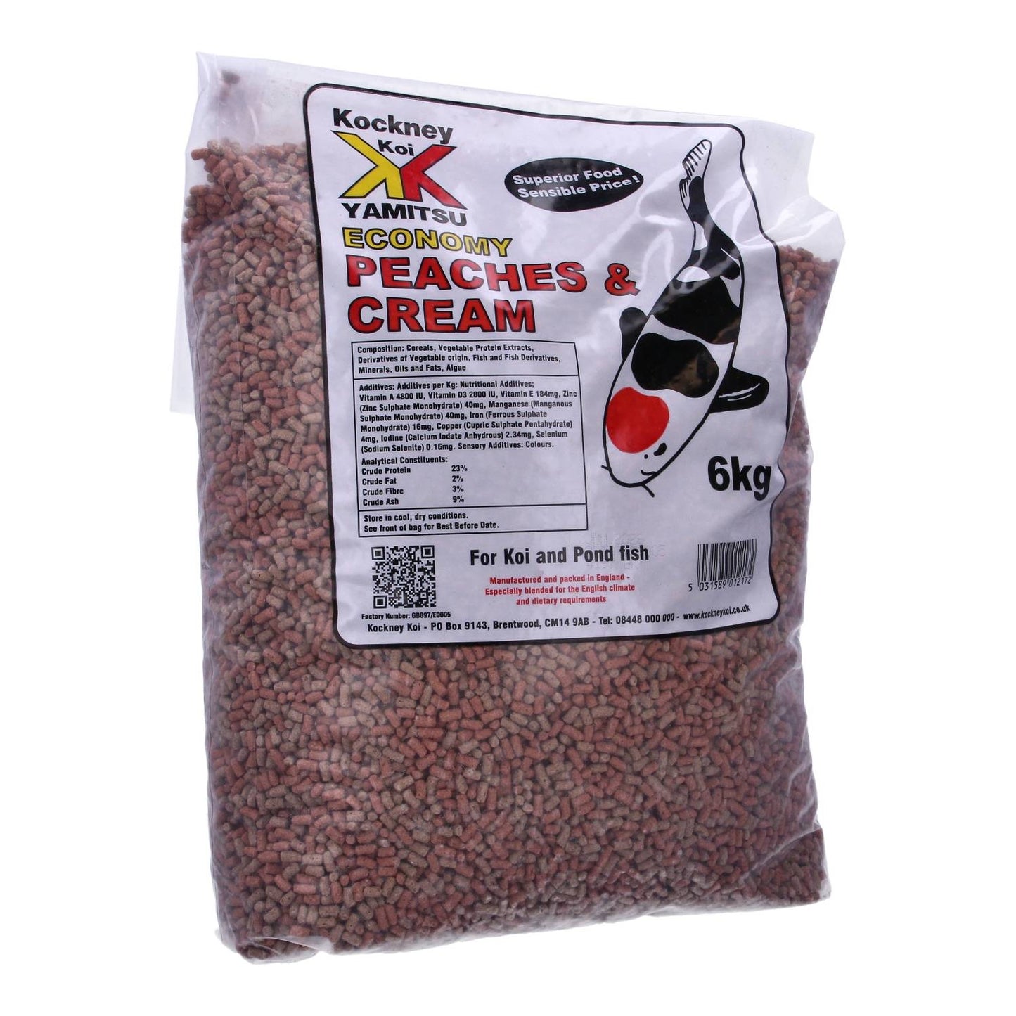 Kockney Koi Peaches & Cream Stix Economy 6kg *Repackaged Grey Bag*