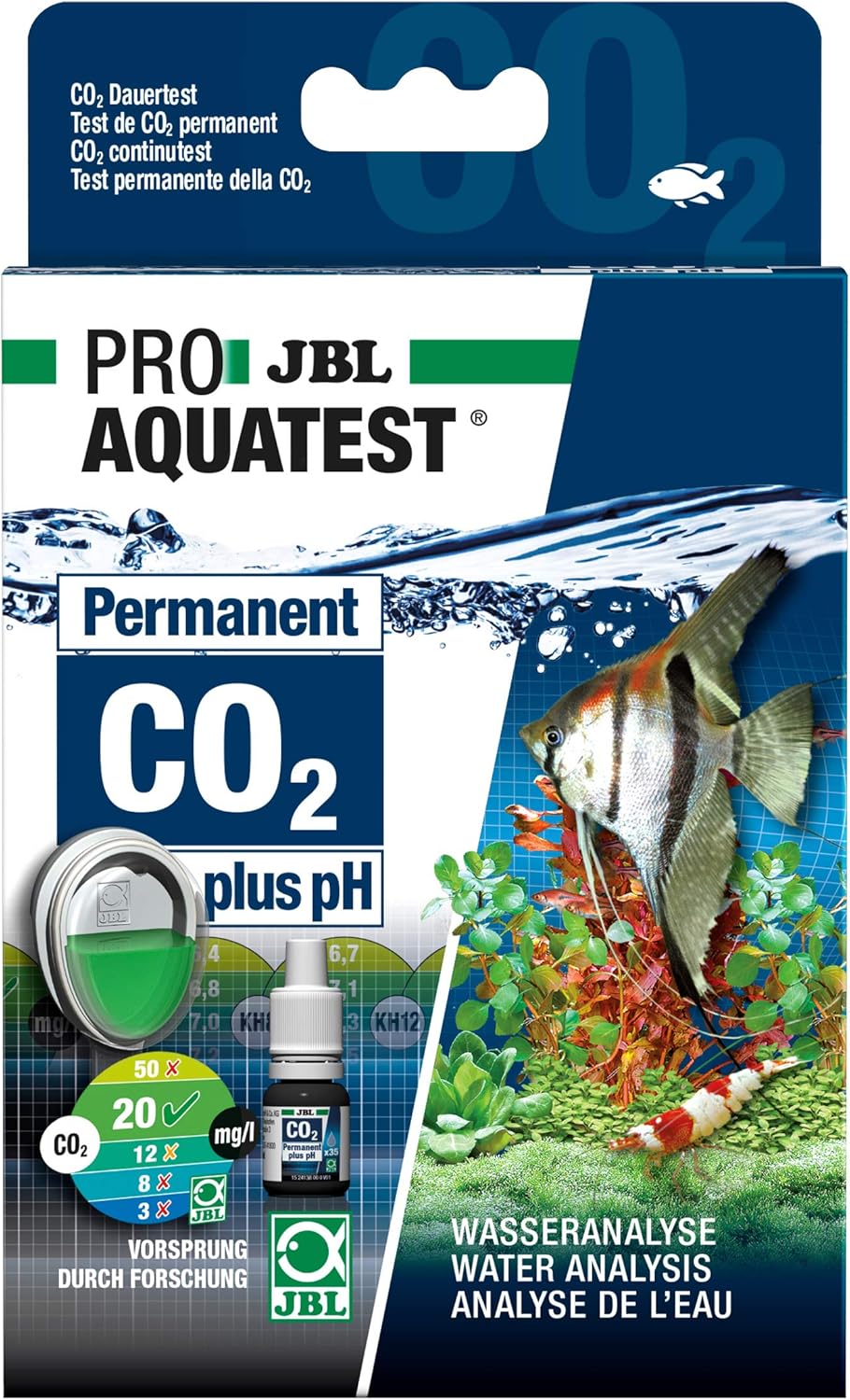 JBL ProAquaTest CO2 Plus PH Permanent Aquarium Fish Tank Water Test Kit