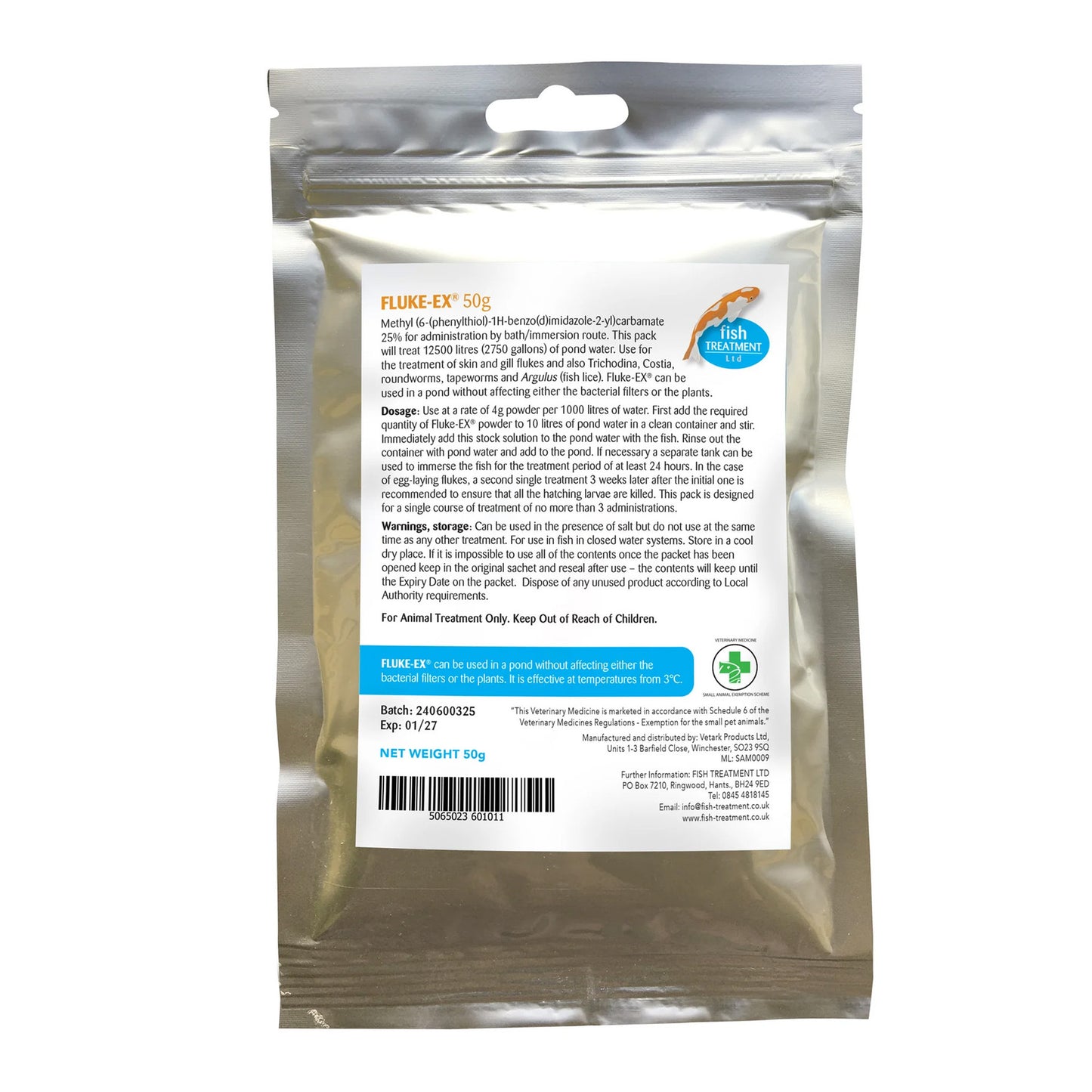 Vetark Fluke-Ex Skin Gill Fish Lice Parasite Treatment 10g/50g/100g