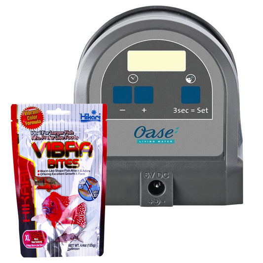 Oase Fishguard Auto Feeder & Vibra Bites XL 125g Bundle