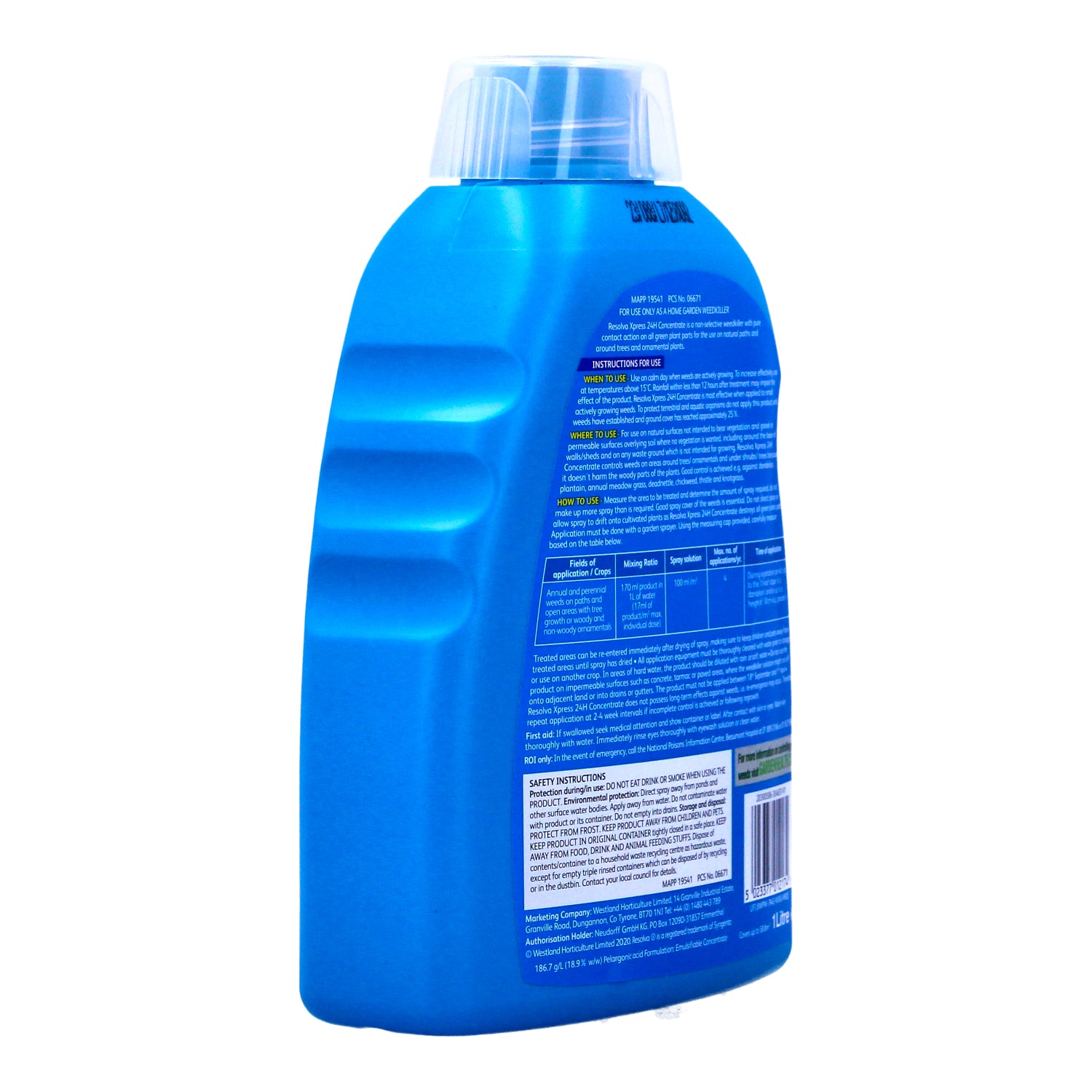 Resolva Xpress Weedkiller Fast-Acting Glyphosate Free Weed Control 1L