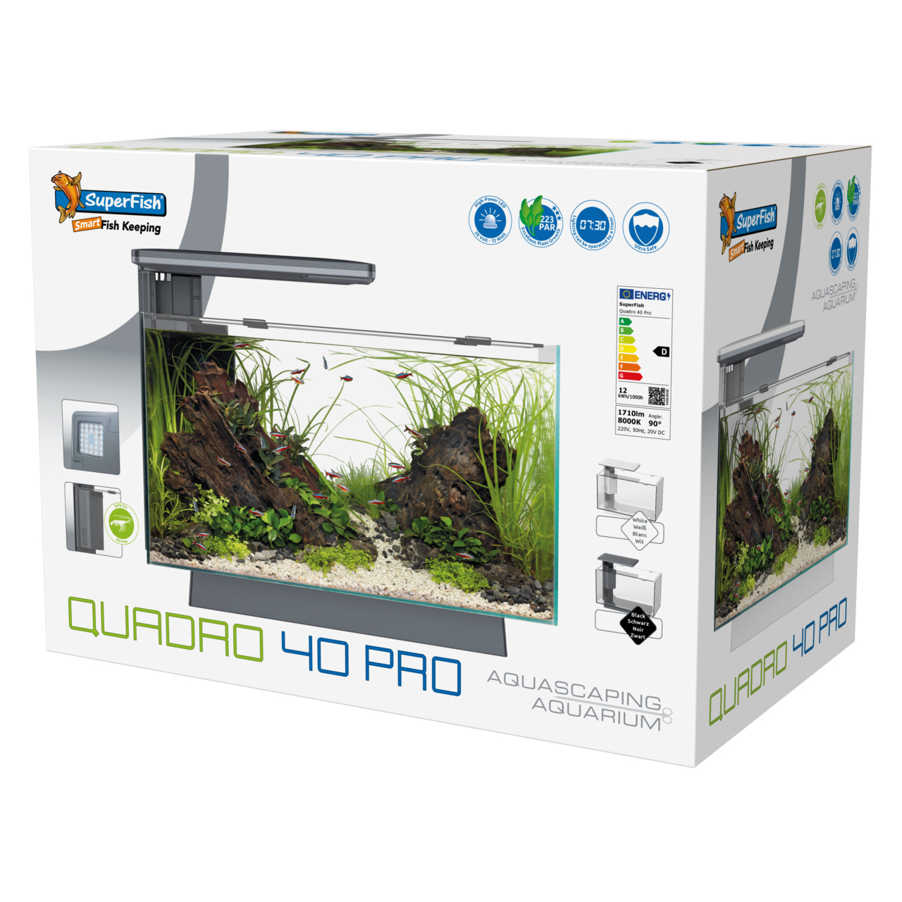 Superfish Quadro 40 Pro Aquarium (White/Blue LED)