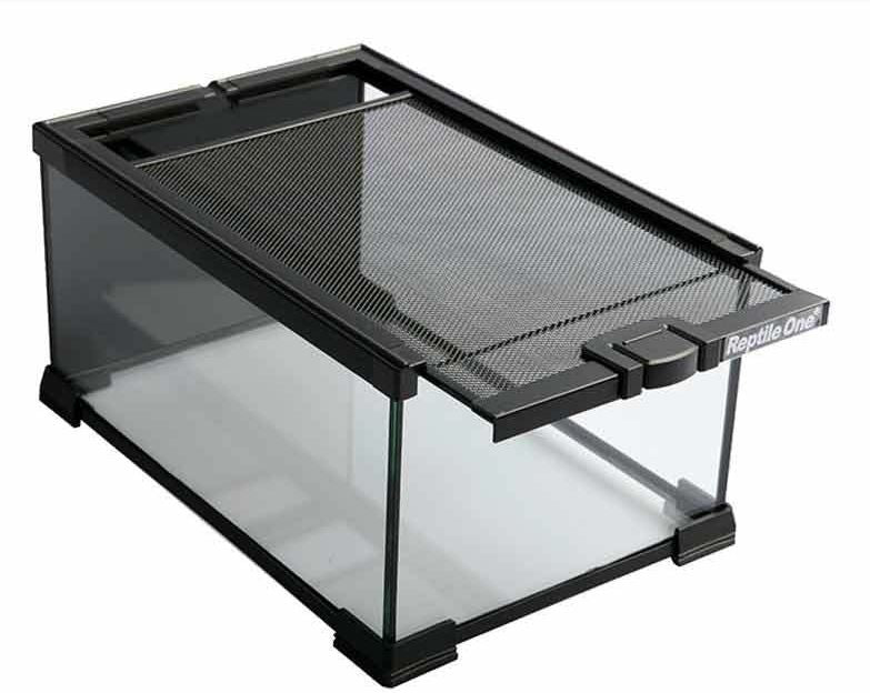 Reptile One Glass Terrarium - Secure, Stackable, Ventilated