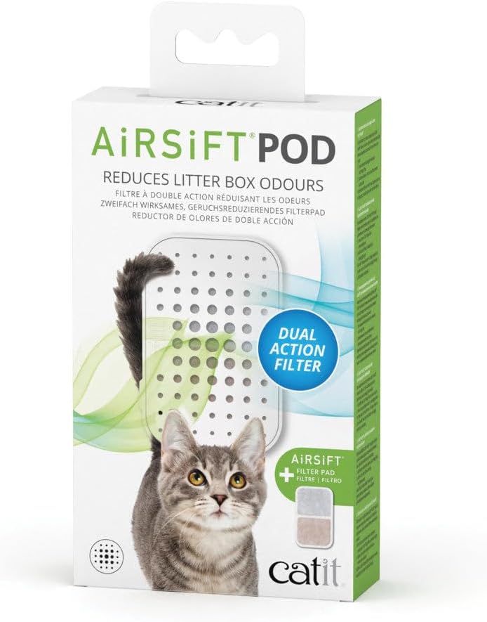 Catit AiRSiFT Dual Action Filtration Pads & Pod 2Pk and 6Pk