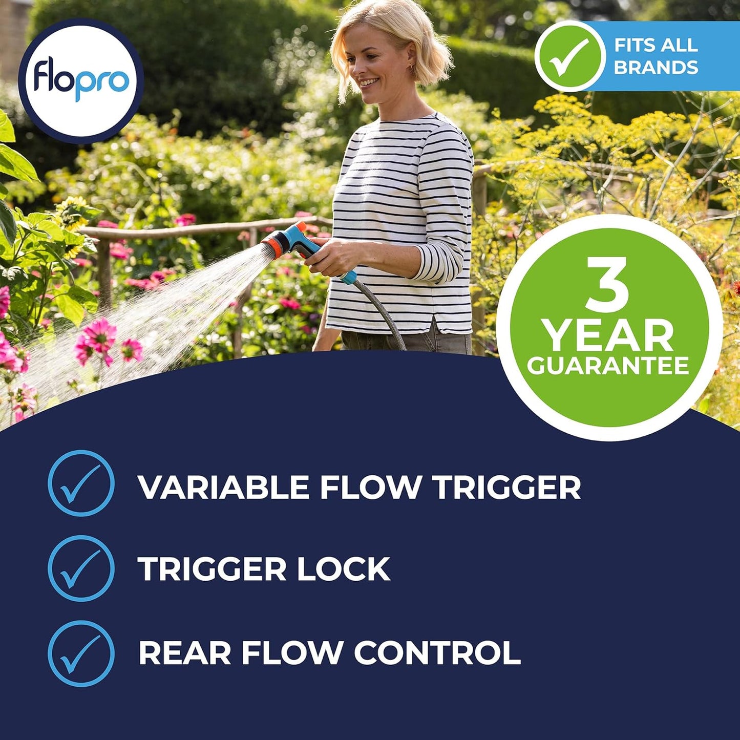 FloPro Garden Watering Multi Spray Gun Trigger 7 Patterns
