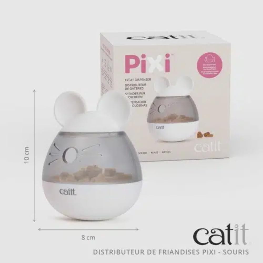 Catit PIXI Interactive Cat Treat Dispenser Wobble Mouse Design Cat Toy