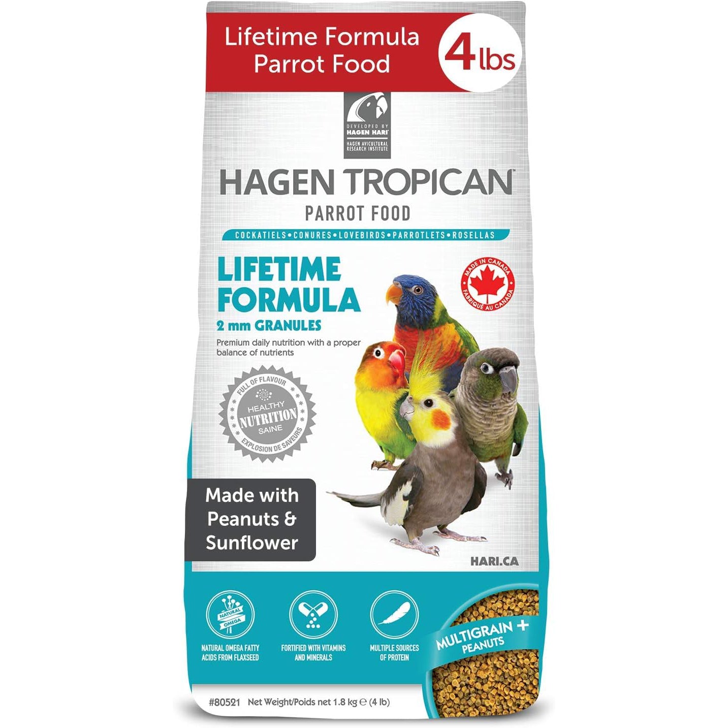 Hari Tropican Cockatiel Lifetime 2mm Granules