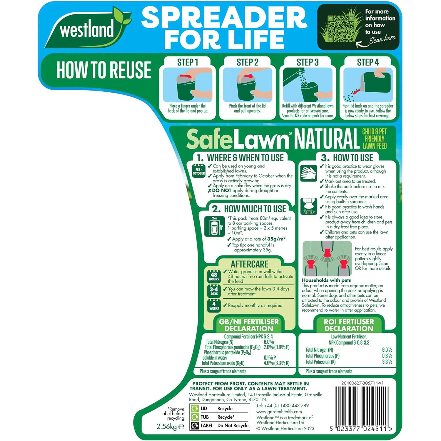 Westland Spreader for Life SafeLawn 80m2