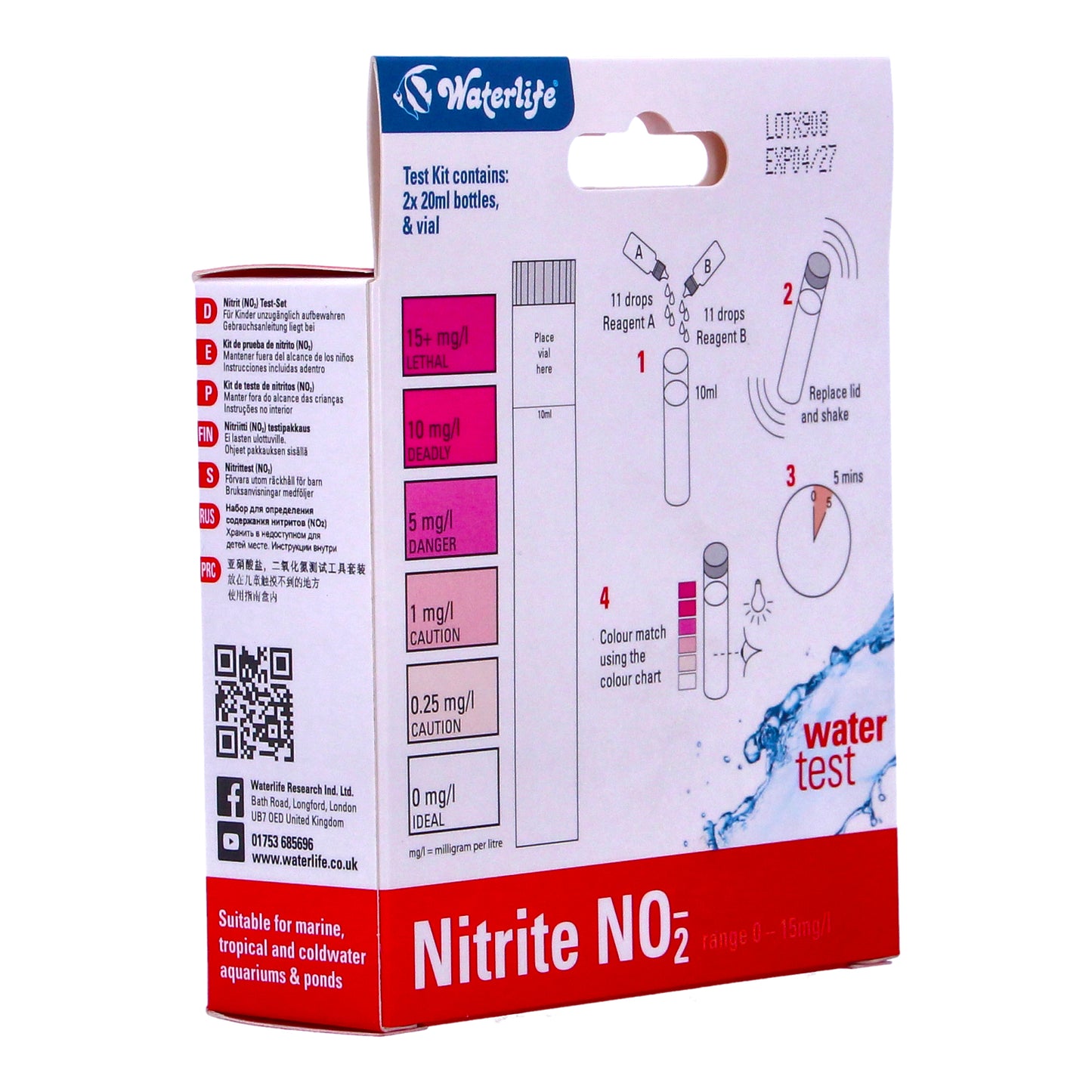 Waterlife Nitrite NO2 Water Test