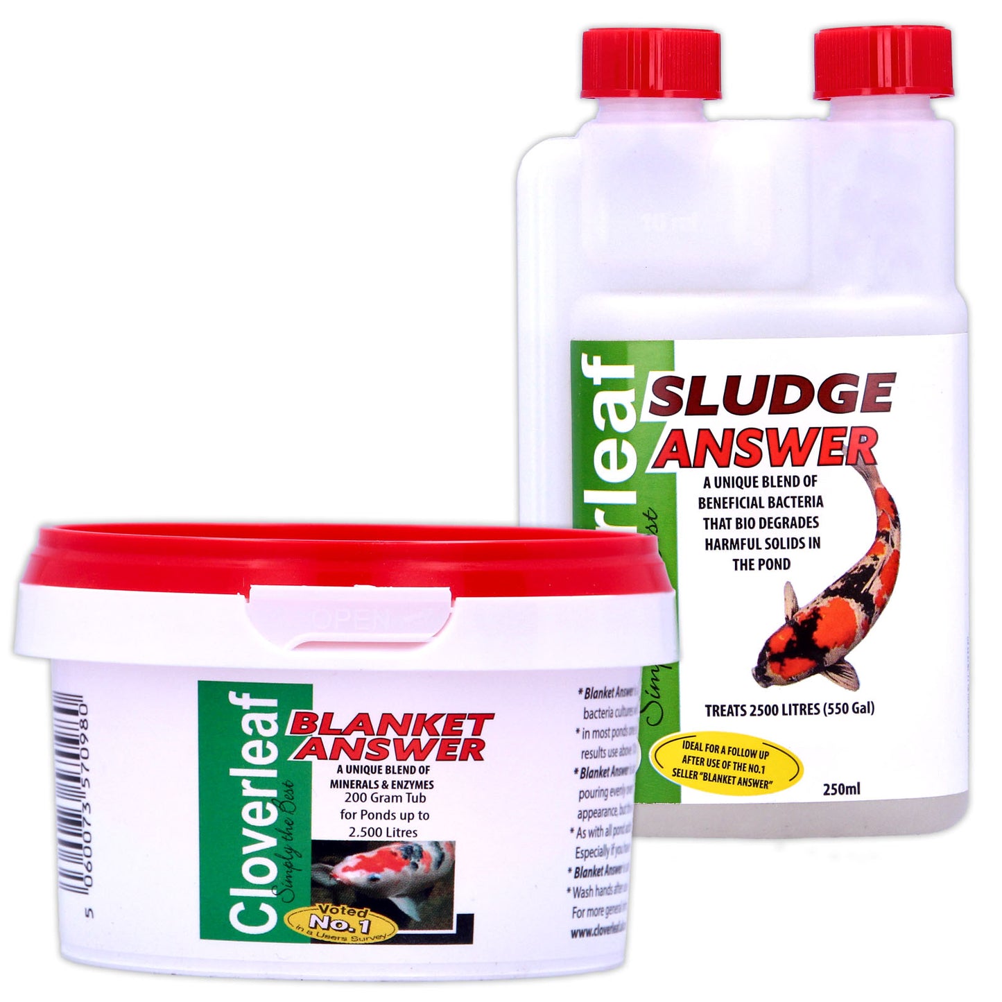 Cloverleaf Blanket & Sludge Answer Blanketweed Pond Weed Water Treatment Bundle