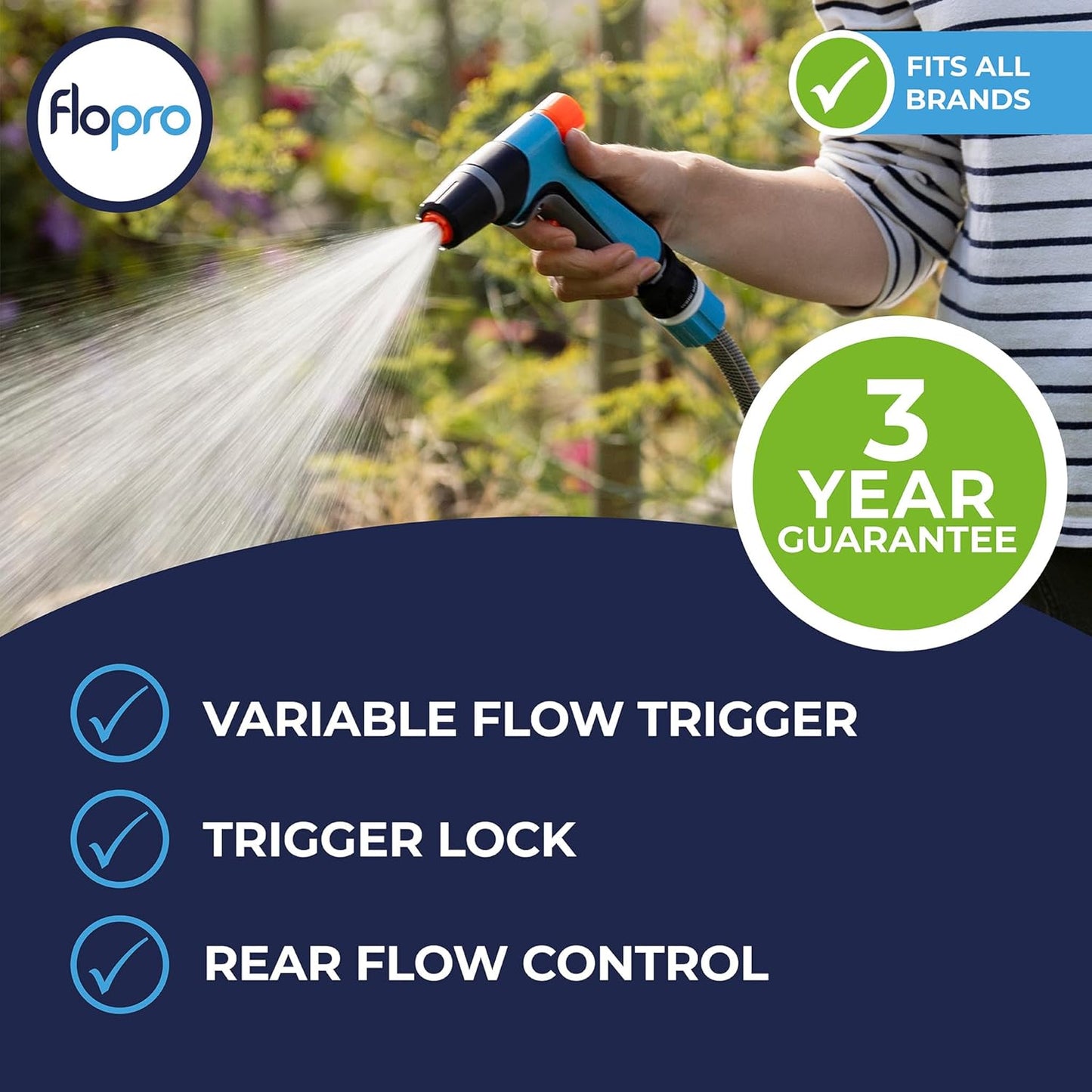 FloPro 3 Pattern Garden Water Universal Spray Jet Gun