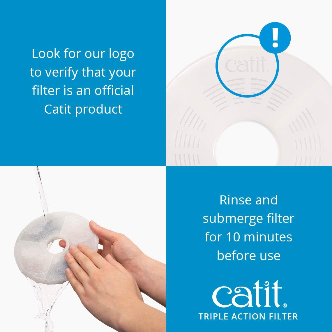 Catit Triple Action Fountain Filter - 12 pack