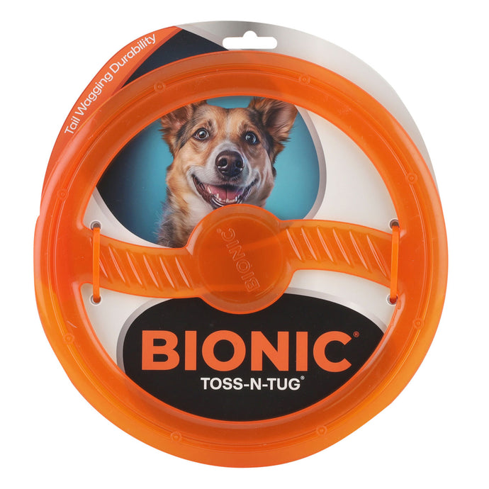 BIONIC Toss-N-Tug Ring Rubber Dog Toy, 22.7cm