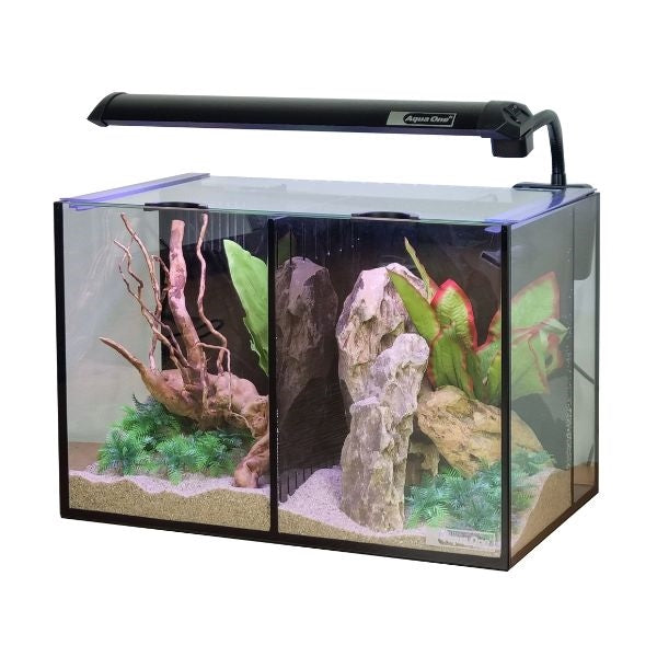 Aqua One Betta Duo Glass Aquarium Black LED 20L