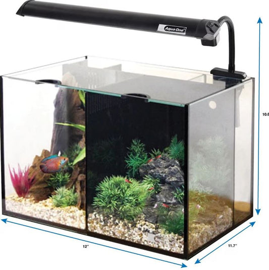 Aqua One Betta Duo Glass Aquarium Black LED 20L