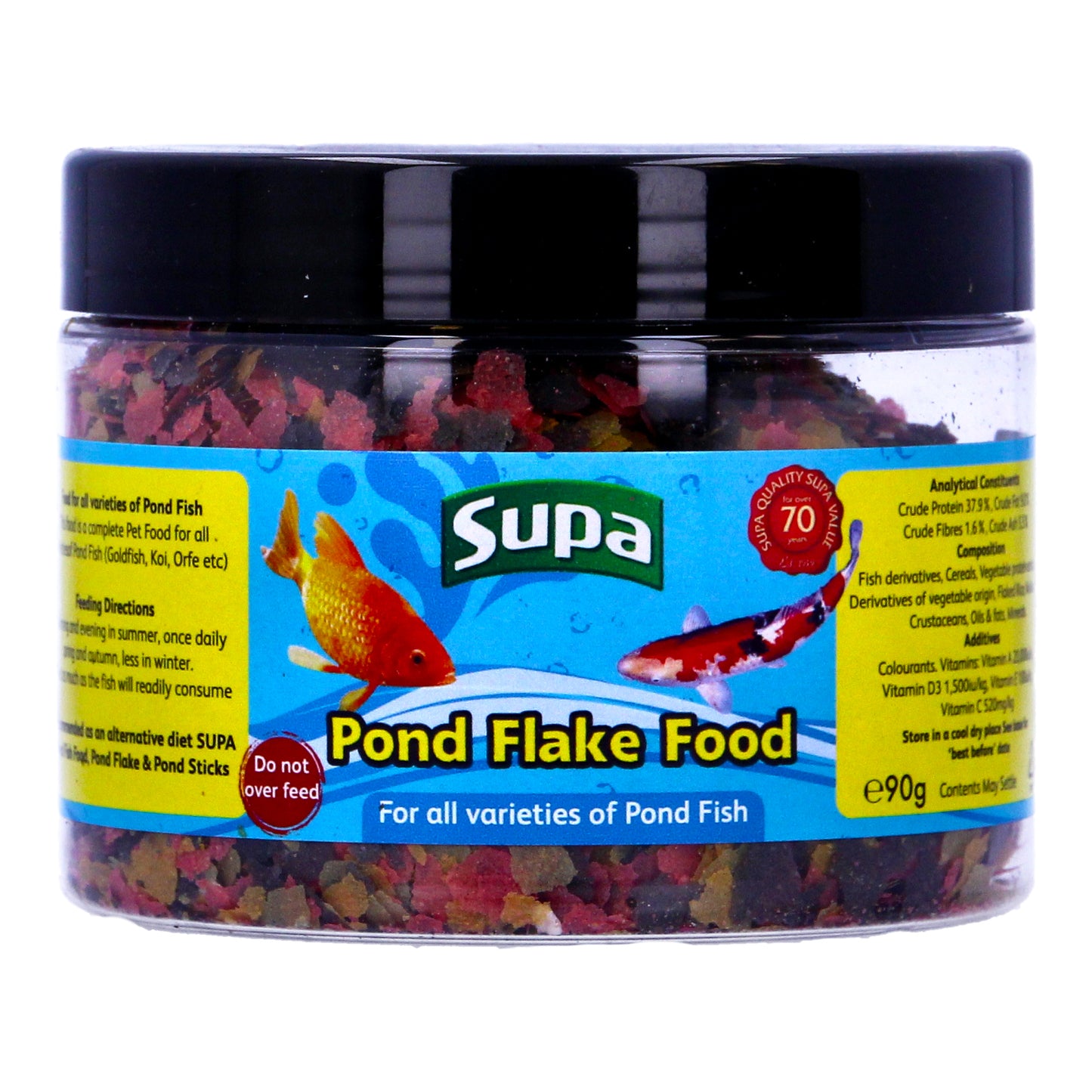 Supa 90g Premium Pond Flakes Koi Carp Goldfish Fish Food