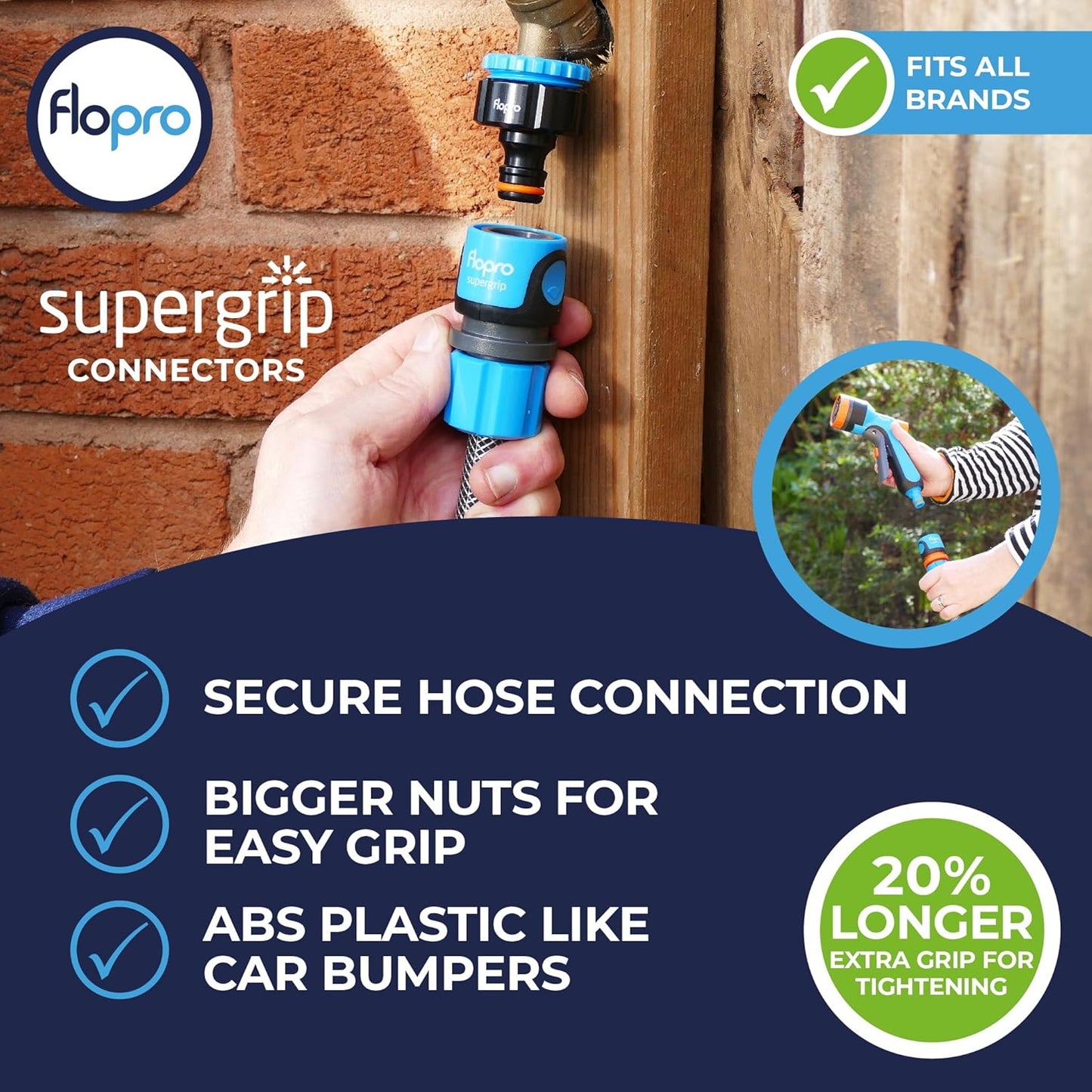 Flopro Watering Garden 7 Pattern Multi Spray Gun Set With Connectors