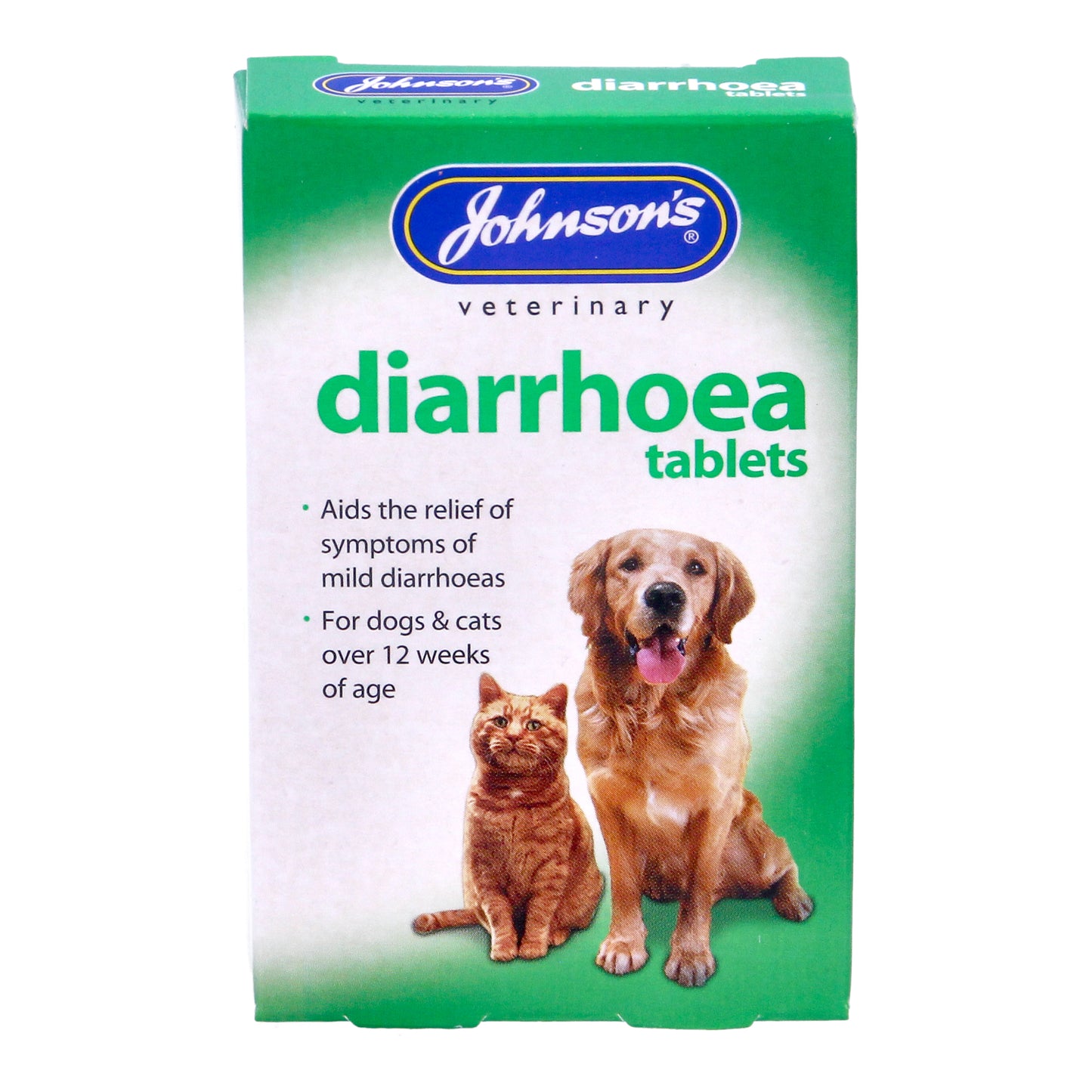 Johnson's Vet Diarrhoea Tablets for Cats & Dogs, 12 Tablets