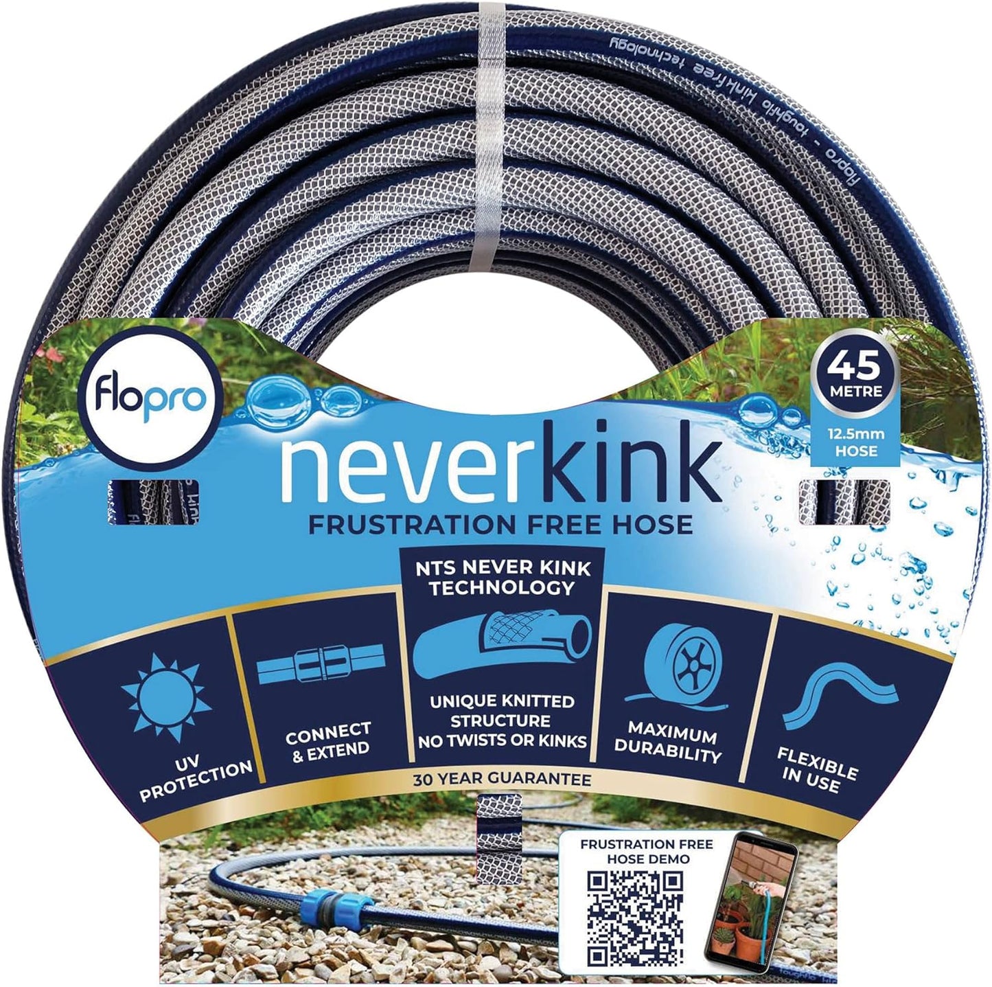 Flopro NeverKink Hose Kink Free Technology UV Protected Garden Hose 25m/45m