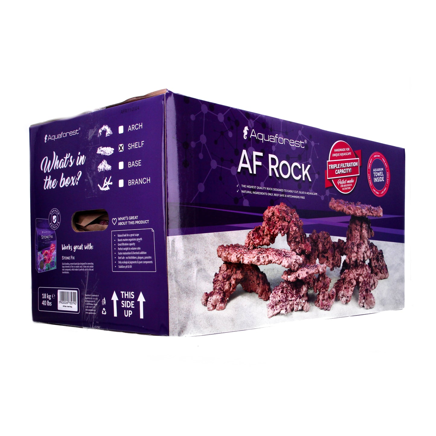 Aquaforest Aquarium Rock Natural Stones Decoration Red 18kg